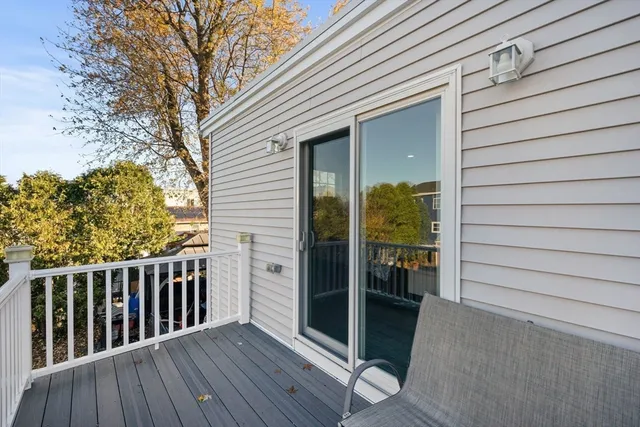 a view of backyard from a balcony