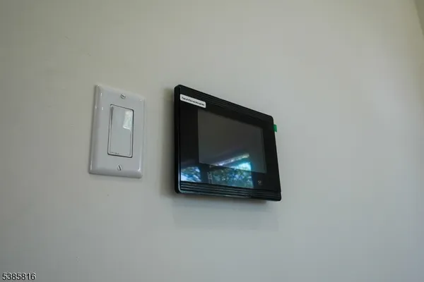 a view of a bench in room