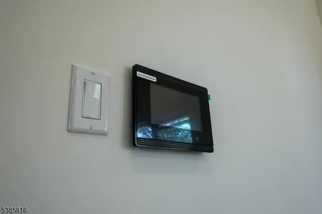 a view of a bench in room