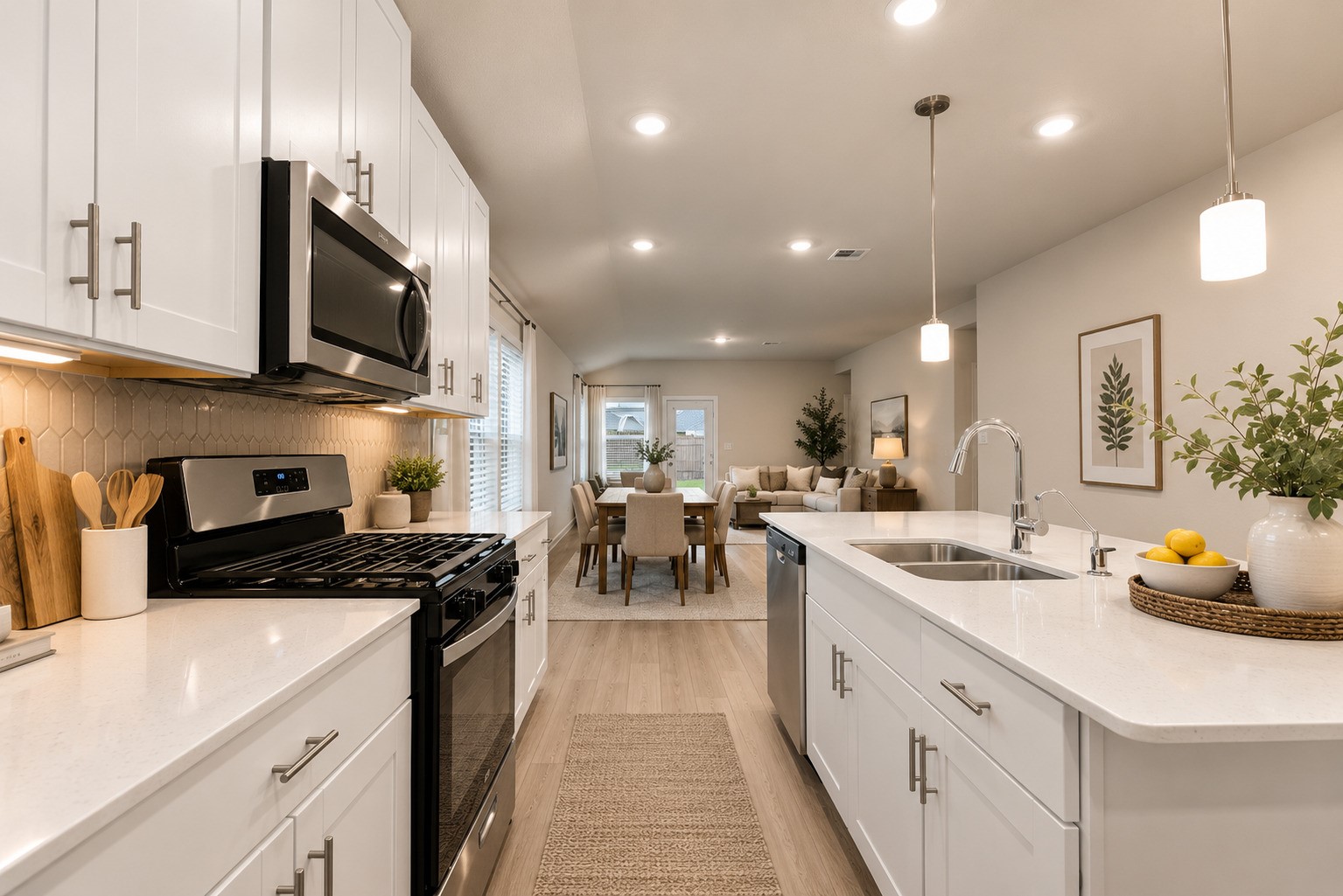 6611 Castella Drive Rosharon, TX 77583 - Photo 15 of 31 The virtually staged kitchen pairs clean modern finishes with stainless-steel appliances, gas cooking, and abundant workspace.