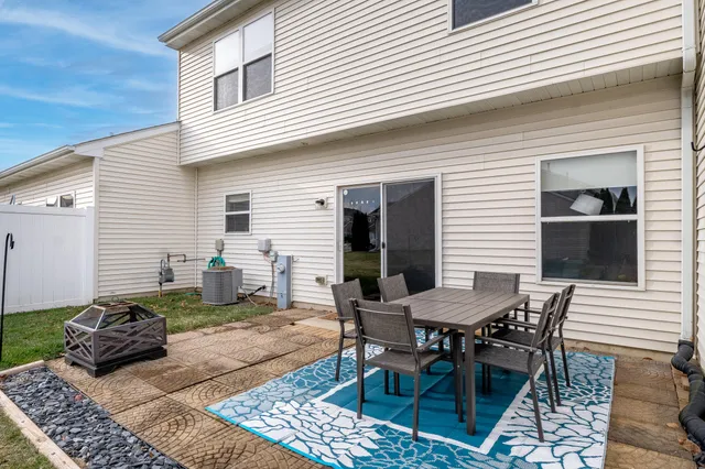 a view of a outdoor seating area with furniture