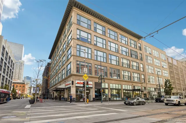 a view of a building and a street
