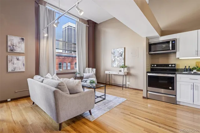 a living room with furniture