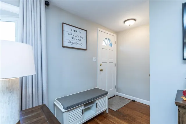 a room with window and a gate