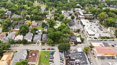 an aerial view of multiple house