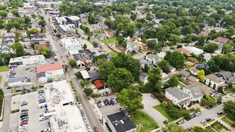 an aerial view of a city