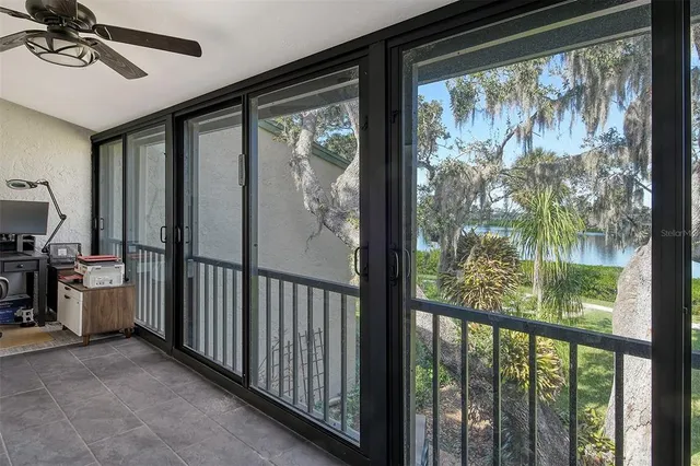 a view of a city from a balcony