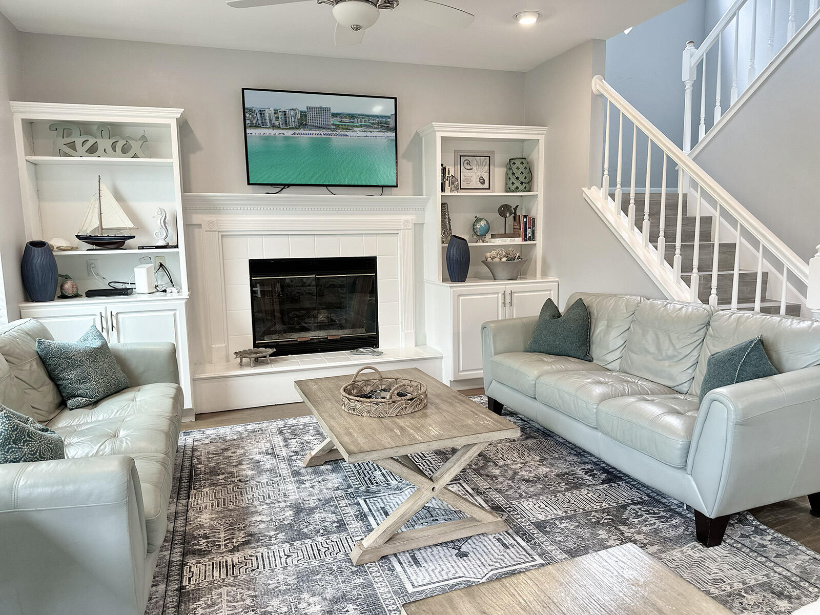 83 Sunfish Street Destin, FL 32541 - Photo 18 of 56 a living room with furniture and a fireplace
