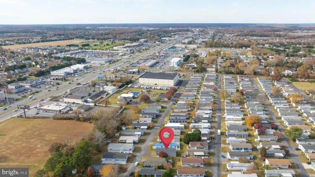 an aerial view of residential building and street