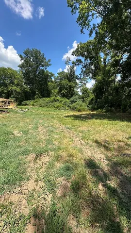 a view of a garden with an ocean