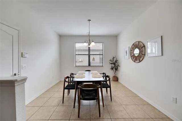 a dining room that has a table and chairs