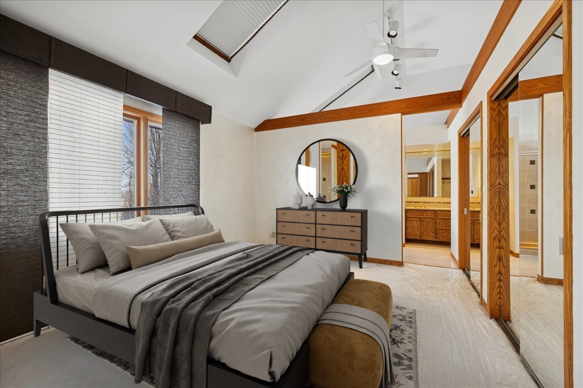 43W880 Pathfinder Drive Maple Park, IL 60151 - Photo 21 of 38 a bedroom with a bed and a large window with the outer view