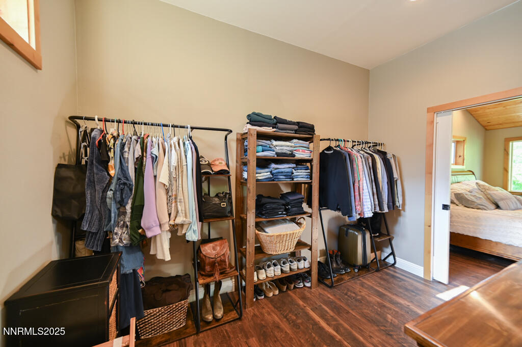 1147 Autumn Hills Road Gardnerville, NV 89460 - Photo 35 of 50 a view of walk in closet with clothes and shoes