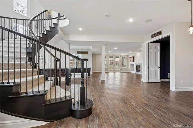 a view of living room with furniture and flat screen tv