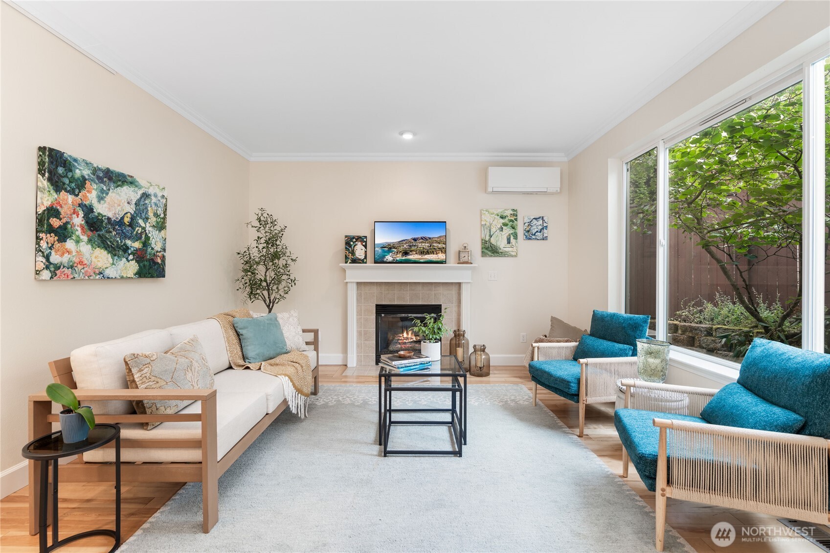 21104 1st Avenue West Bothell, WA 98021 - Photo 15 of 34 a living room with furniture and a fireplace