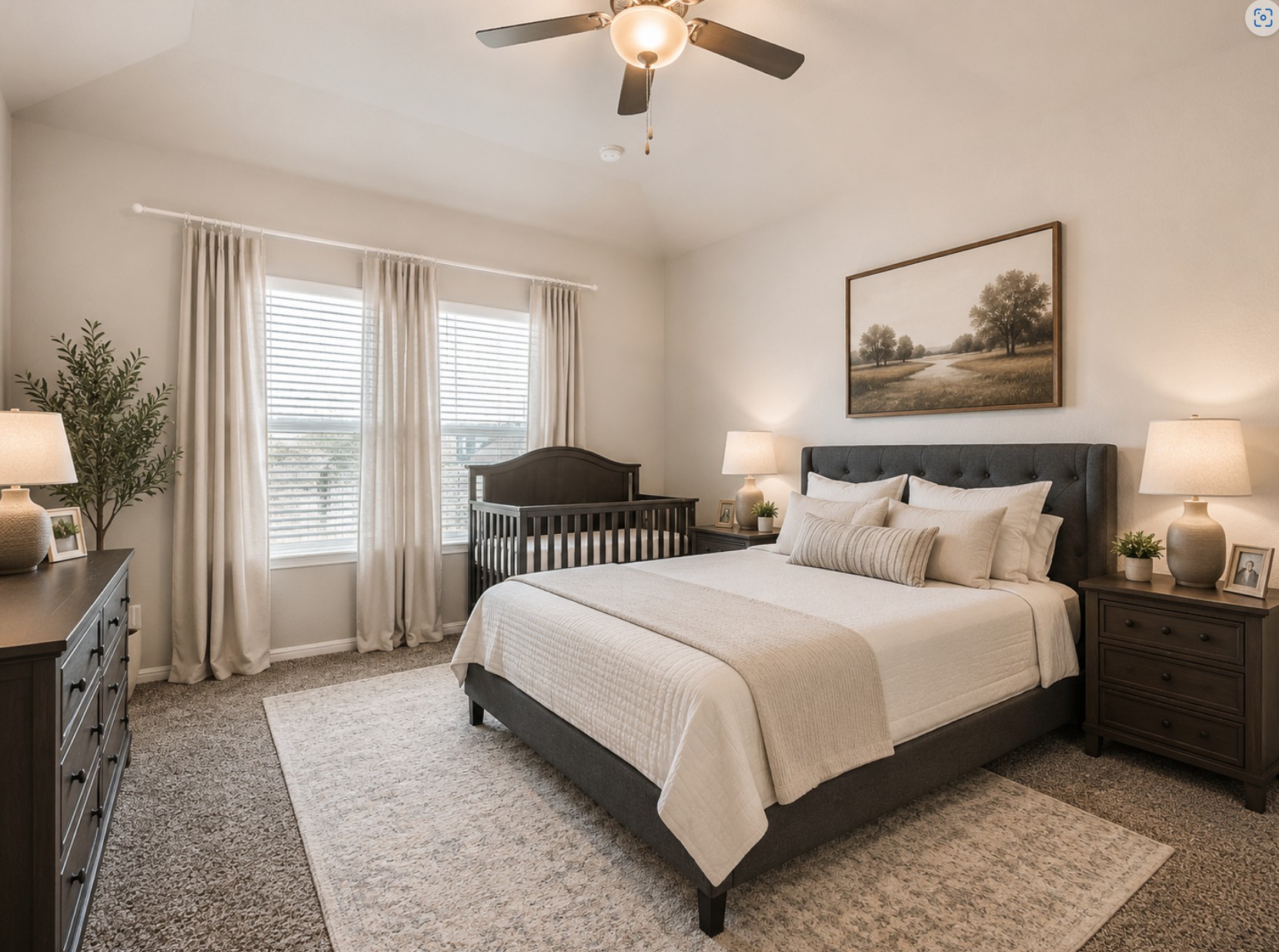 1416 Deering Run Leander, TX 78641 - Photo 11 of 21 a bedroom with a large bed and a chandelier