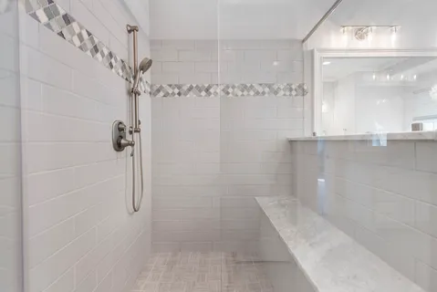 a bathroom with a shower
