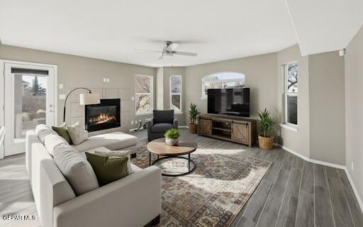 533 Flanagan Place El Paso, TX 79928 - Photo 3 of 52 a living room with furniture and a fireplace