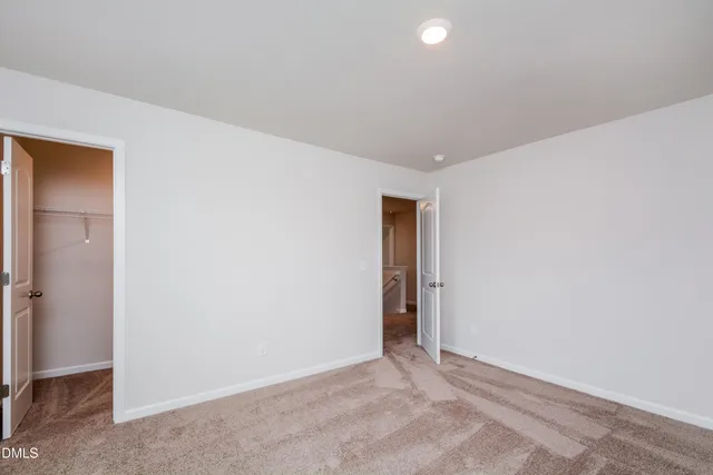 an empty room with closet