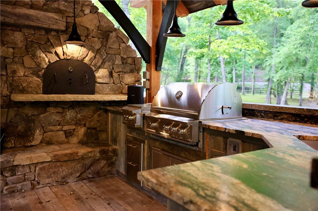 2 & 2a Weymans Way Blue Ridge, GA 30513 - Photo 33 of 34 a view of a backyard with dishwasher and wooden floor