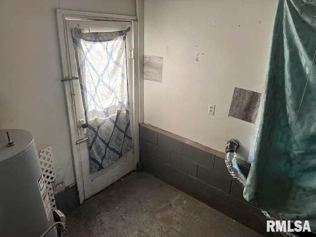 a close view of water heater room