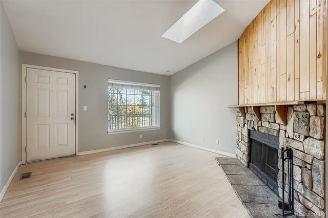 an empty room with windows