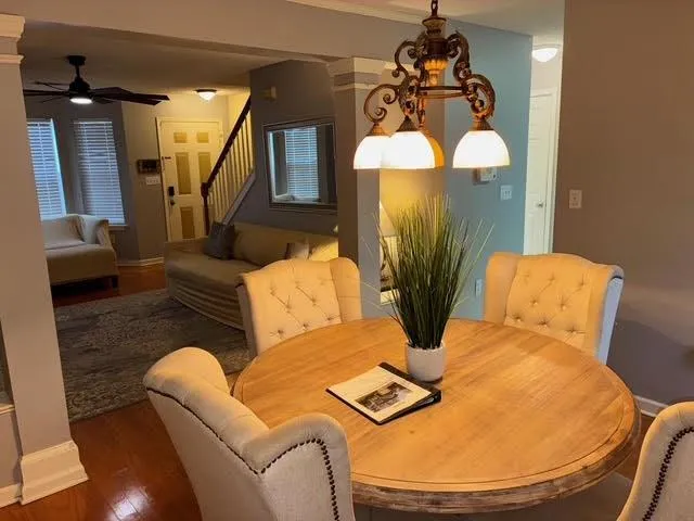 a living room with furniture