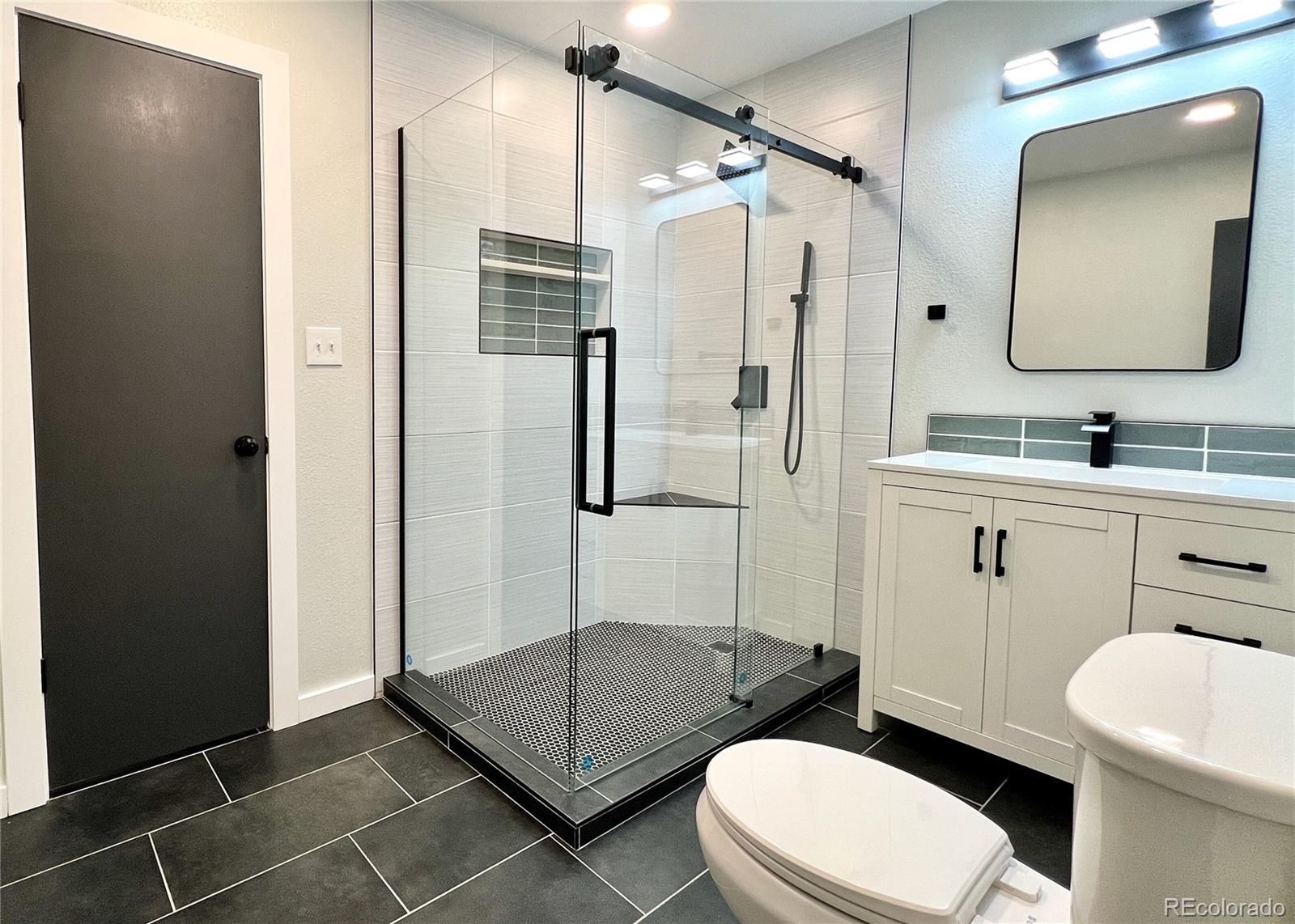 9190 High Street Thornton, CO 80229 - Photo 16 of 28 a bathroom with a sink a toilet and shower