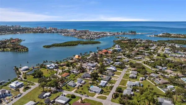 a view of a city and ocean view