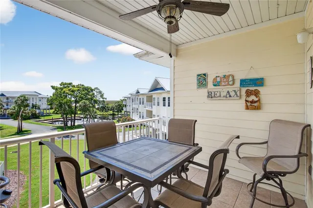 a terrace of a house with outdoor seating