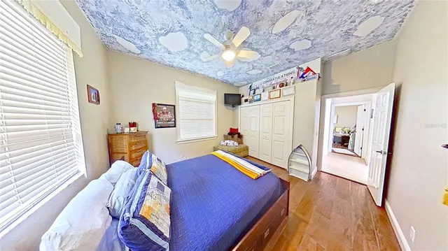 a room with furniture and a chandelier