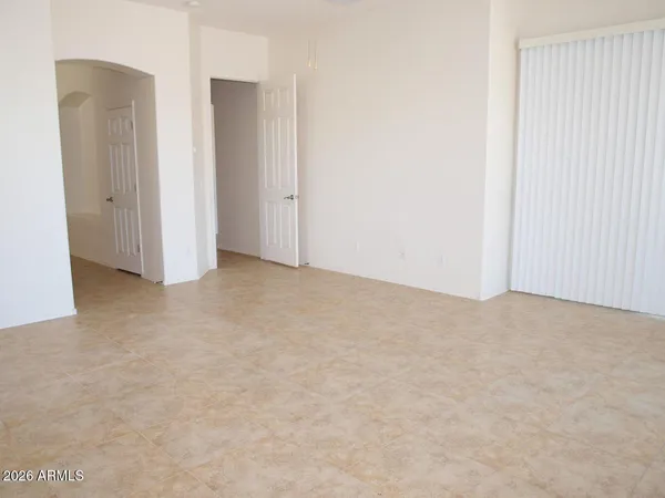 an empty room with closet