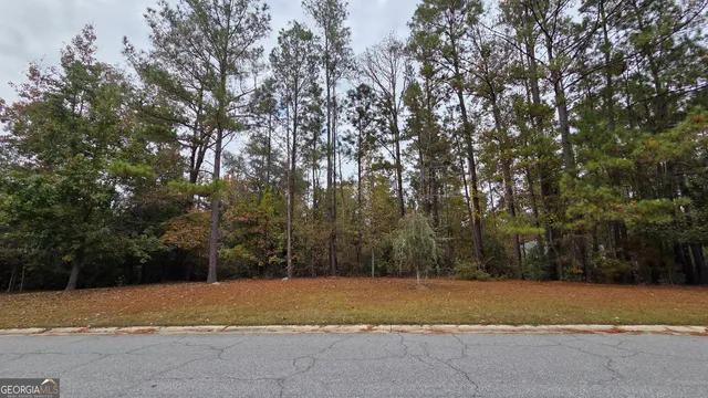 a view of a lake with a big yard