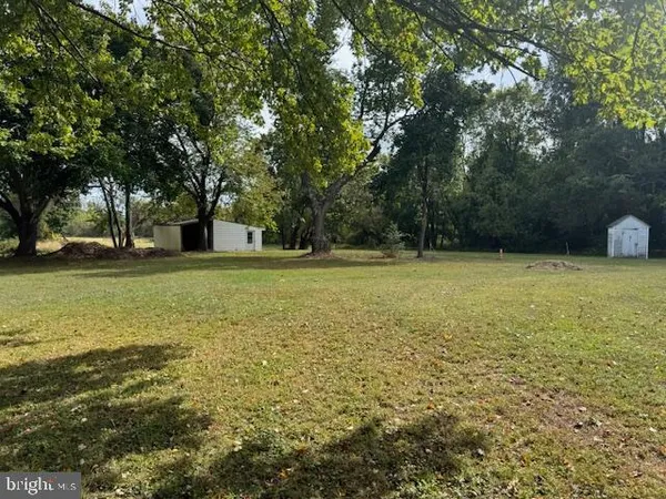 a view of a field with an trees