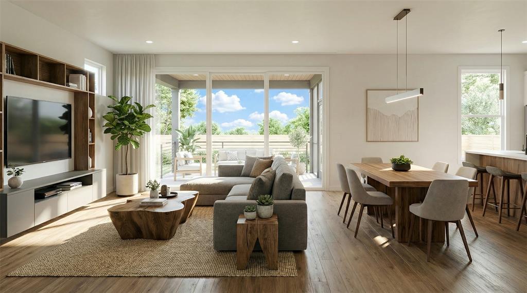700 South Deer Park Road Decatur, TX 76234 - Photo 29 of 40 Living room with healthy amount of natural light, hardwood / wood-style floors, and recessed lighting