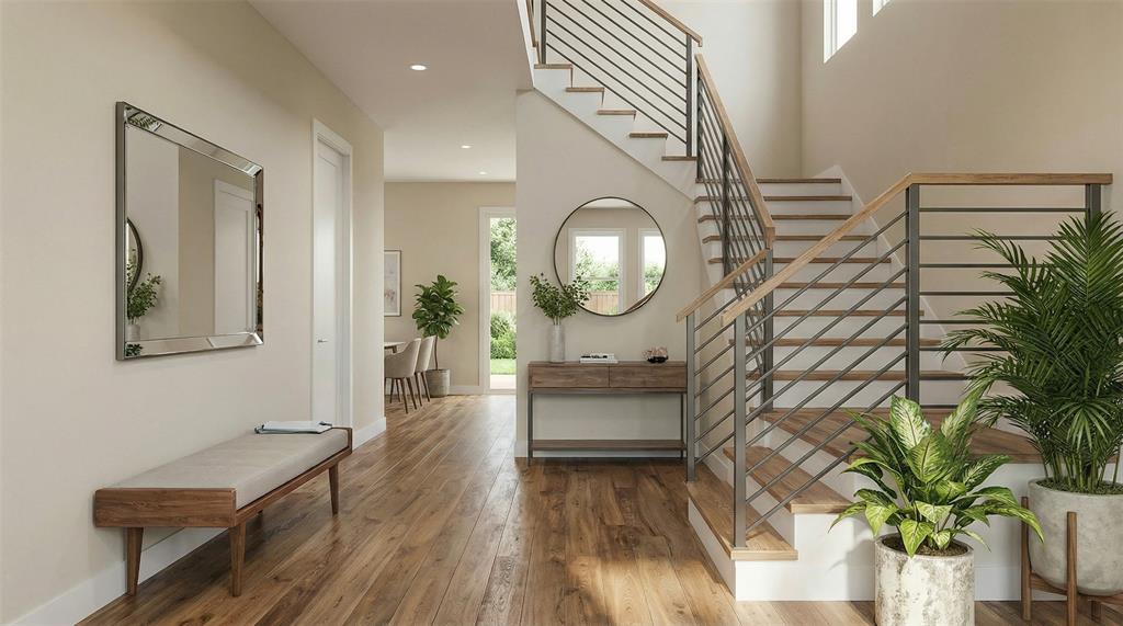 700 South Deer Park Road Decatur, TX 76234 - Photo 33 of 40 Entrance foyer with plenty of natural light, stairway, hardwood / wood-style floors, and recessed lighting
