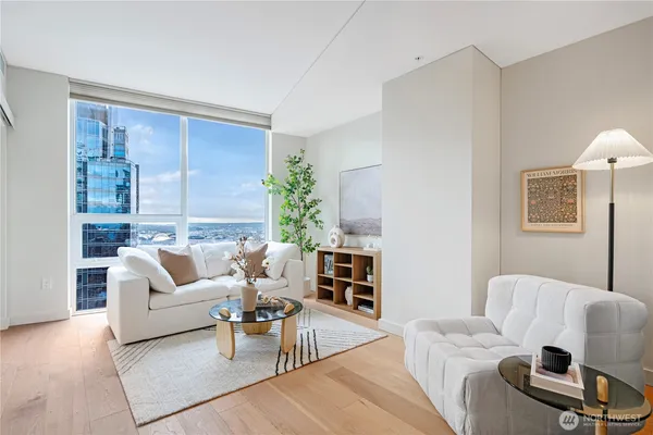 a living room with furniture and a couch