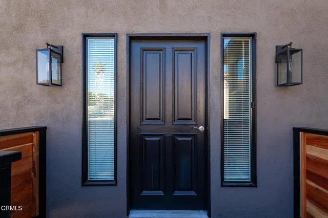 a view of a balcony with an outdoor space