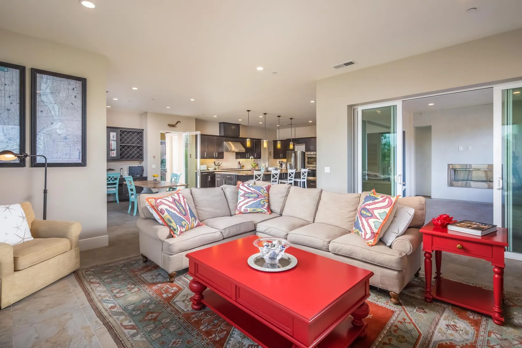 1815 Oak Avenue Carlsbad, CA 92008 - Photo 18 of 46 a living room with furniture a rug and a table