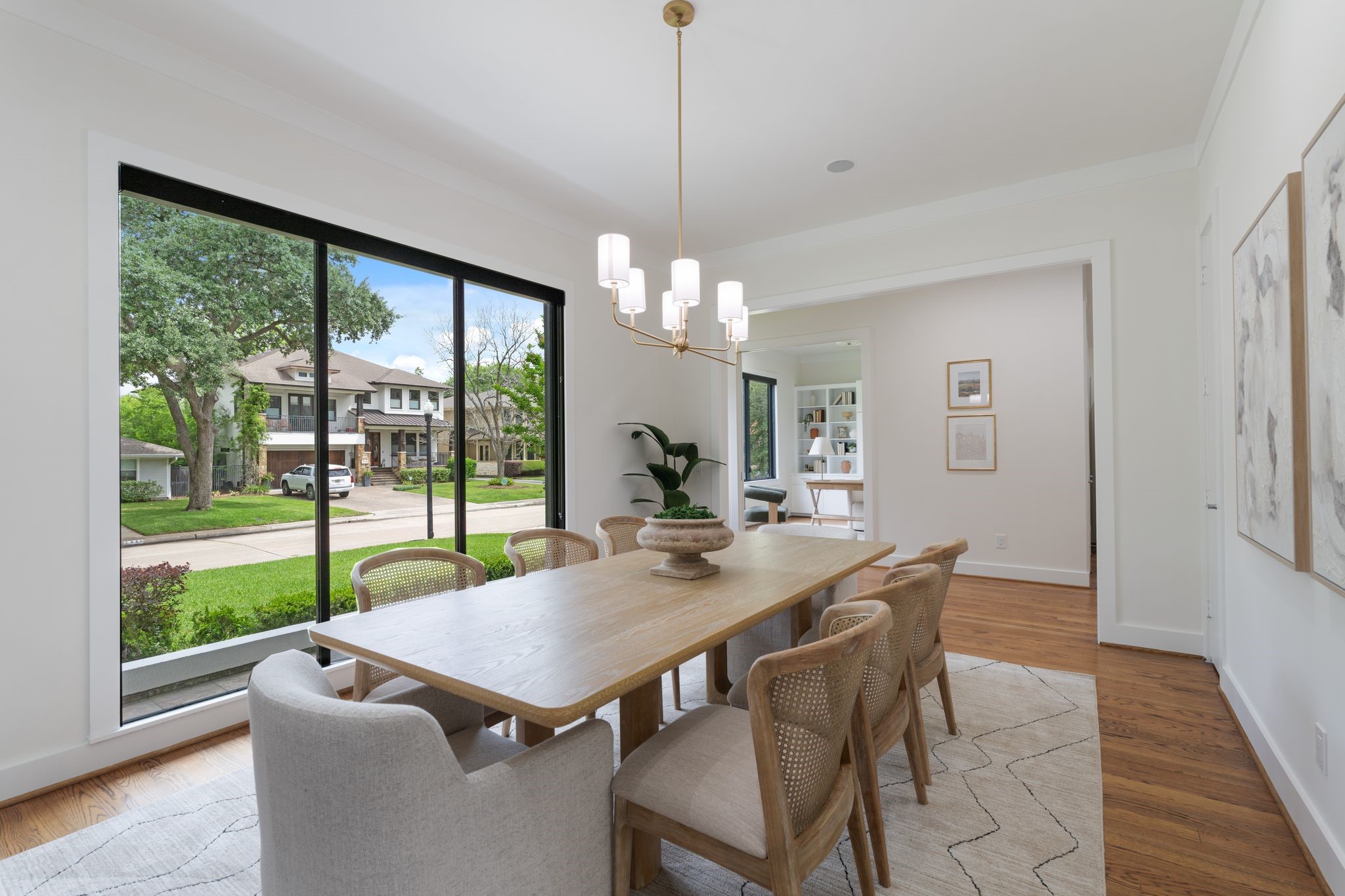 3847 Durness Way Houston, TX 77025 - Photo 5 of 48 Elegant dining room at the front of the home, filled with natural light from expansive windows. Here is another view of the layout- the study is just across the hall from the dining room.