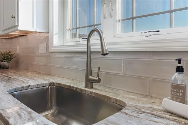 a close view of sink and tap