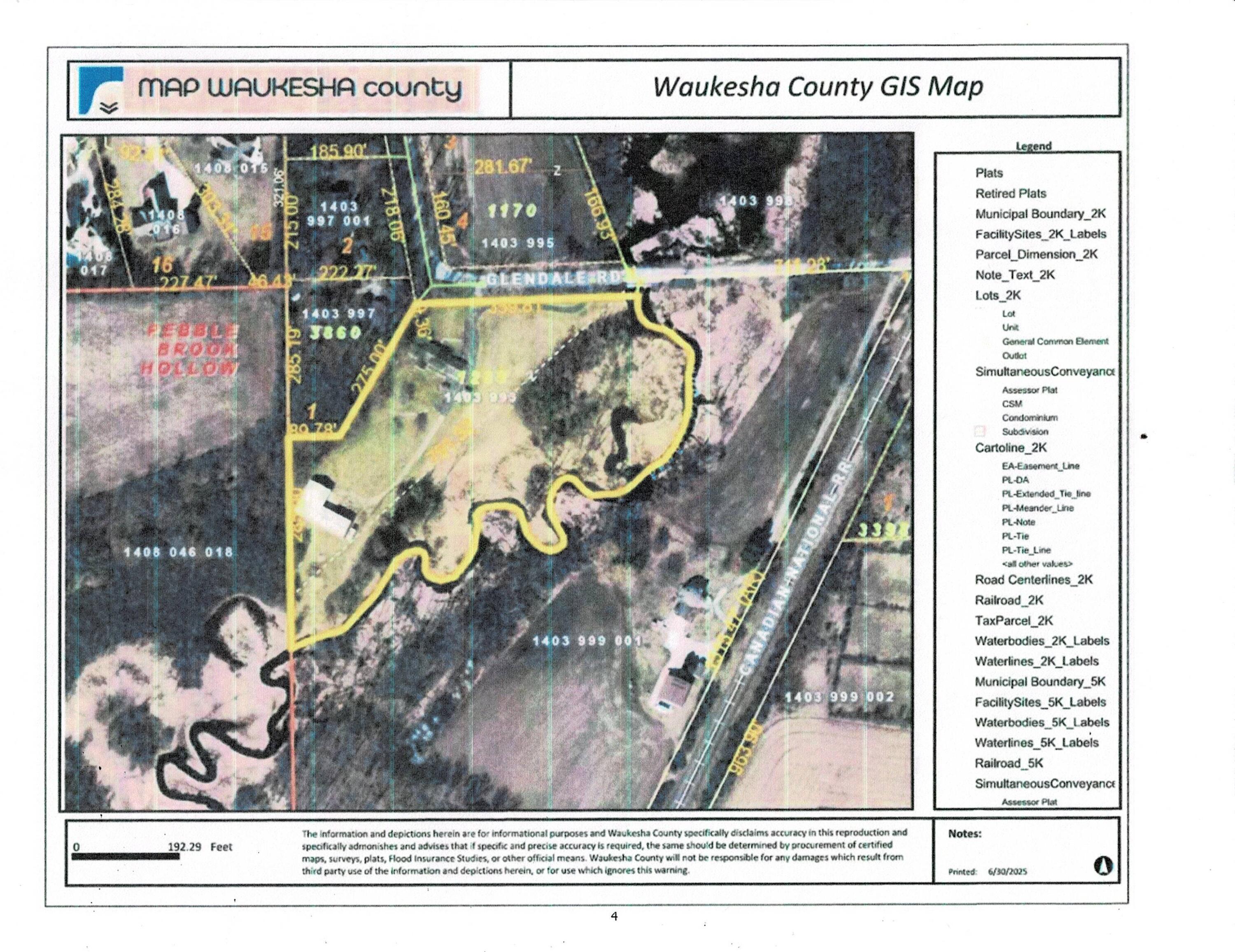 S53W24945 Glendale Road Waukesha, WI 53189 - Photo 40 of 48 GIS Map Glendale Rd