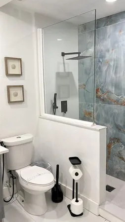 a bathroom with a toilet