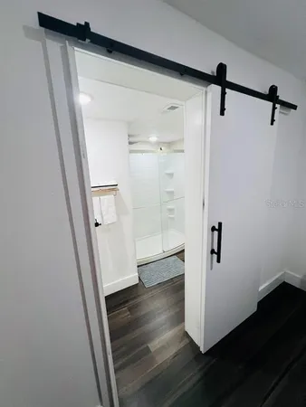 a bathroom with a shower