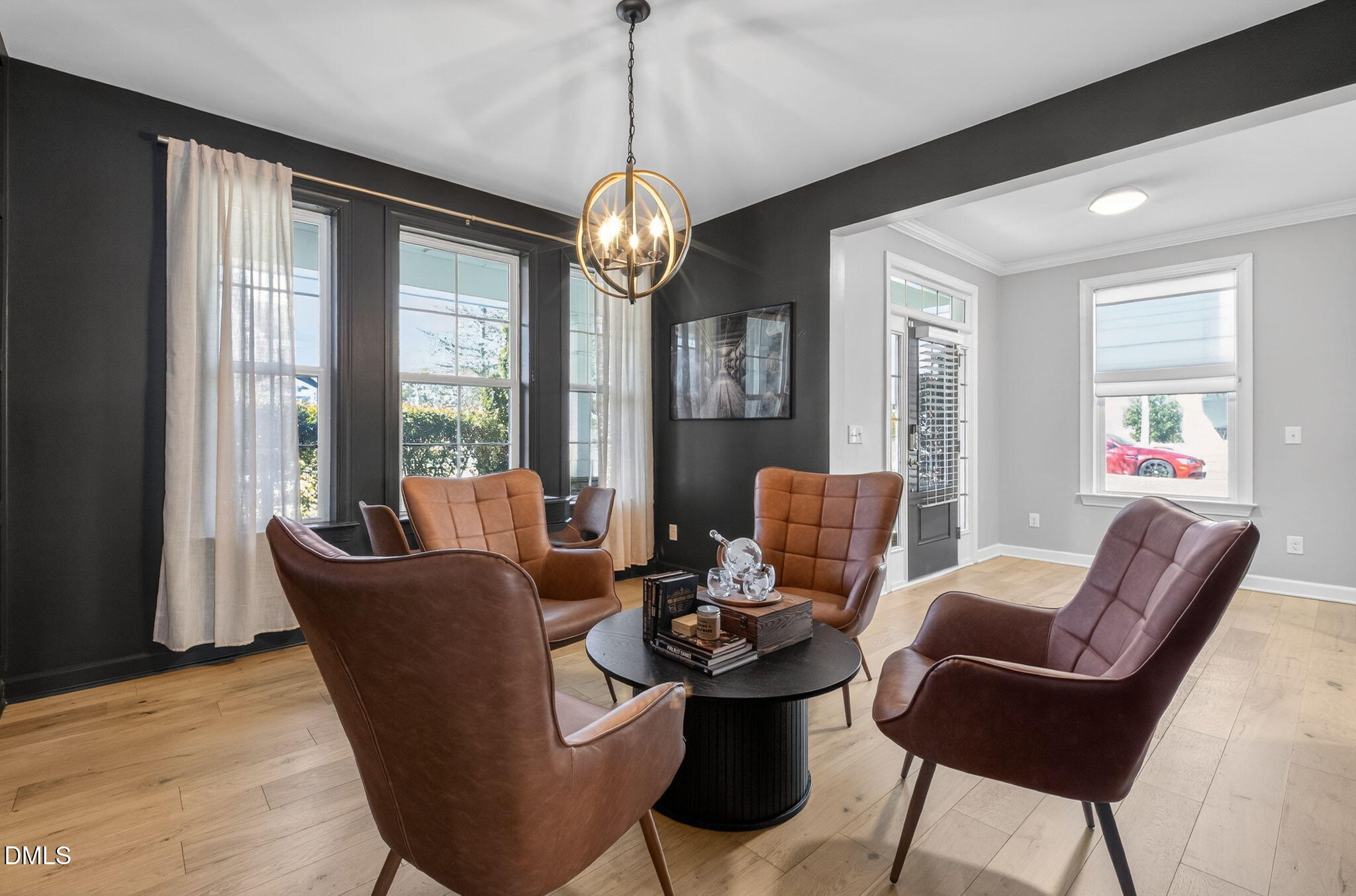 801 Tree Green Lane Wake Forest, NC 27587 - Photo 5 of 28 a view of a dining room with furniture wooden floor and chandelier