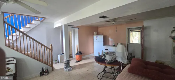 a living room with furniture