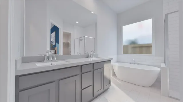 a bedroom with a bed and a mirror