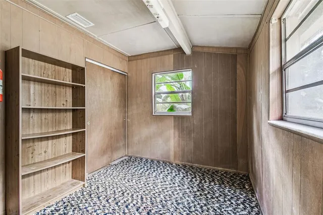 a view of a field with an outdoor space