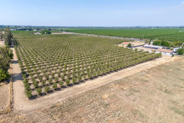 a view of a lake with a city