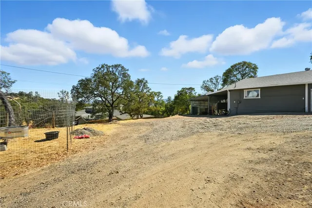 a view of a terrace with a bench